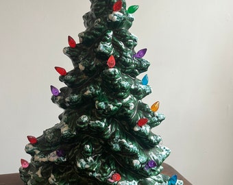 Mid Century Ceramic Christmas Tree Light Ornament