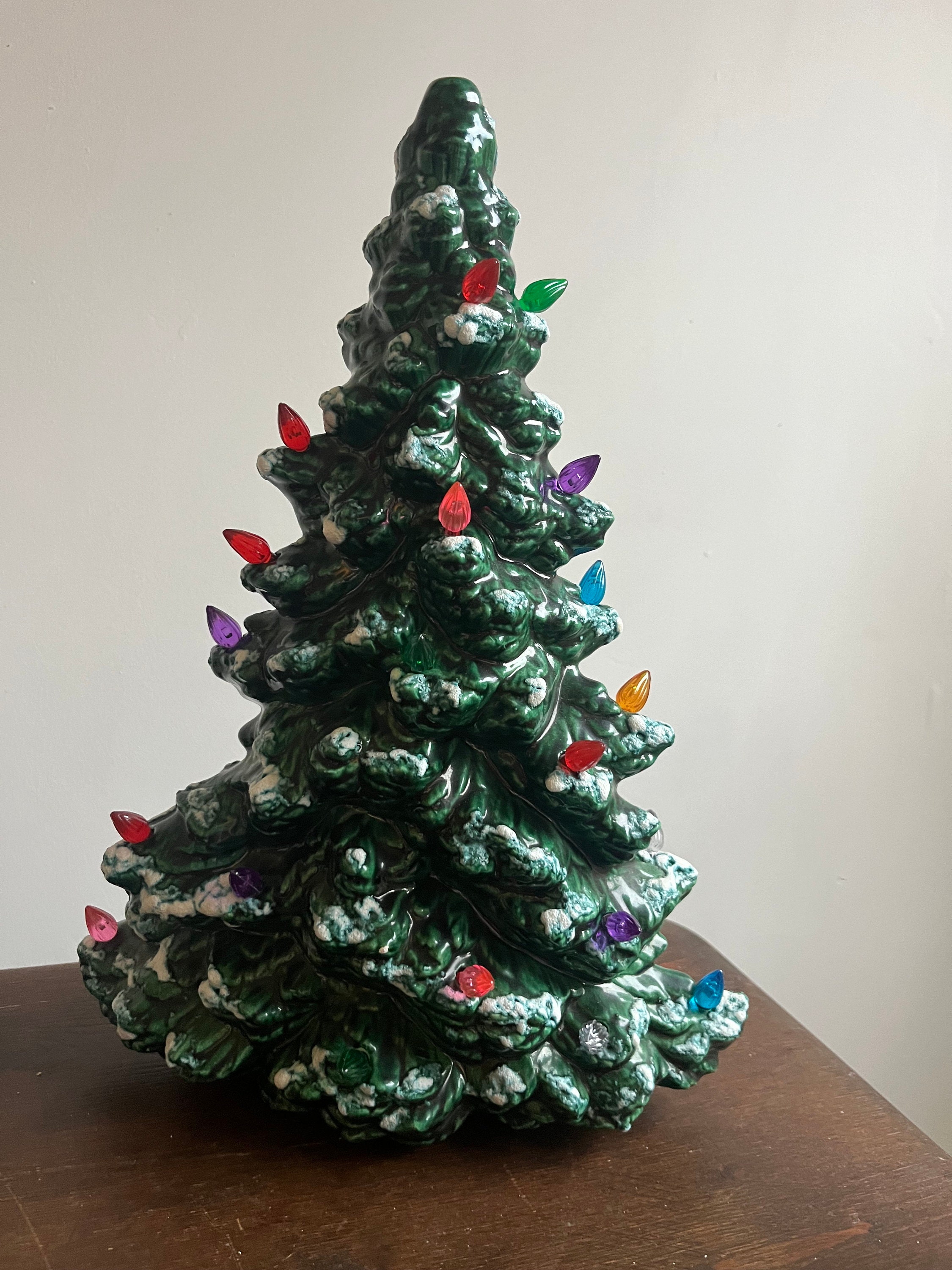 Mid Century Ceramic Christmas Tree Light Ornament Etsy