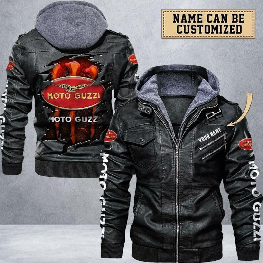 Moto-guzzi Leather Jacket Jacket Shirt Zipper Jacket Car - Etsy
