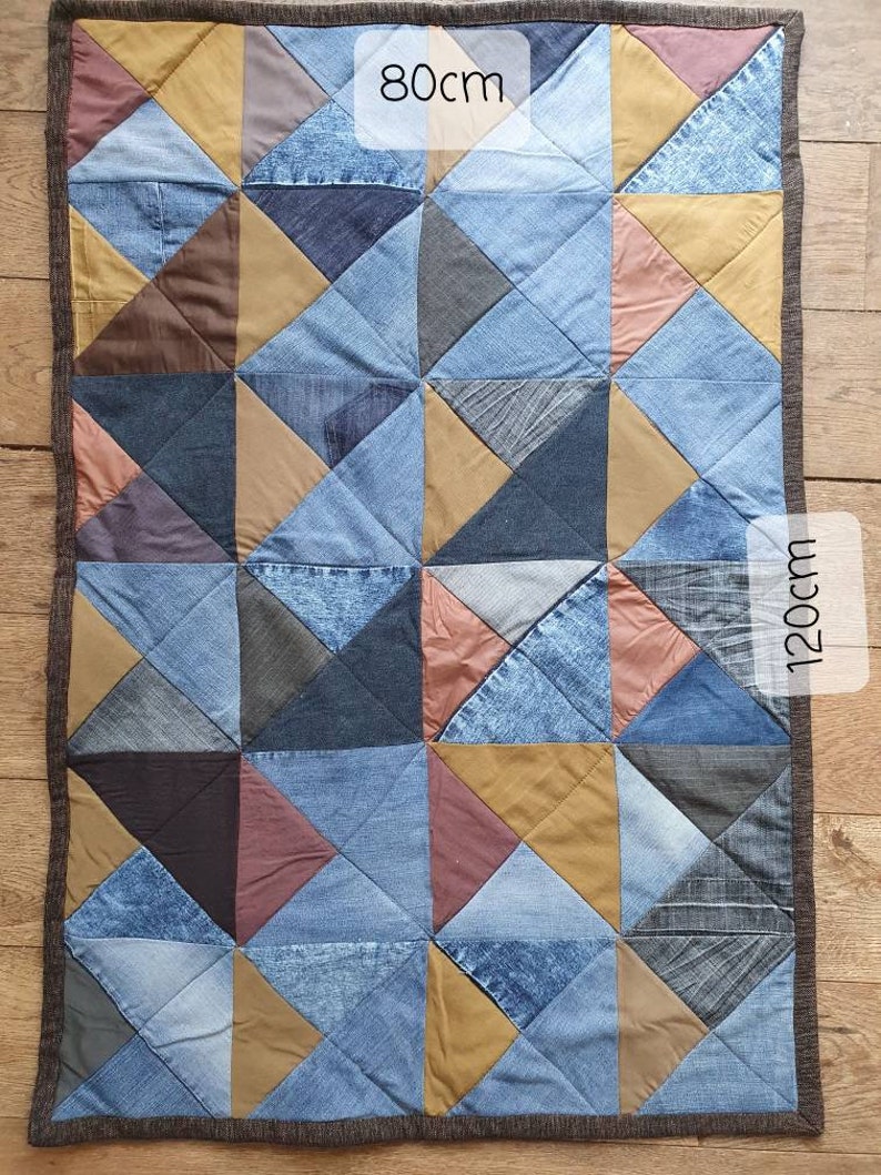 quilt patchwork blue brown throw plaid deken beddengoed home decor wall decoration image 9