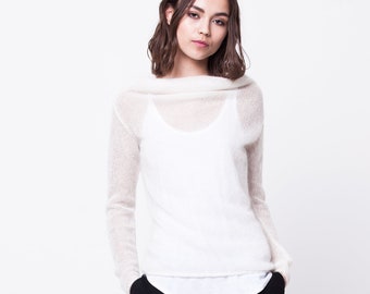 Buy White Sheer Jumper Online In India 