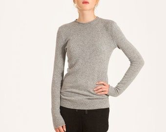 cashmere sweater, cashmere sweater women, cashmere jumper, cashmere pullover, cashmere top, wool sweater, gray cashmere sweater