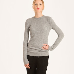 Cashmere sweater women, Classic gray cashmere jumper, Wool sweater ladies, Kaschmir pullover damen, Knit sweaters women