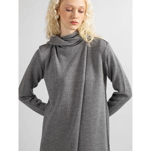 LISTO PARA ENVIAR - XS, S - Cárdigan de lana con capucha para mujer, 100% lana merino, chaqueta de punto con capucha, suéter de punto, cárdigan gris