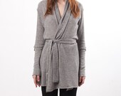 Lightweight Summer Cardigan, Spring Cardigan Women, 100% Cashmere, Sweater, Long Cashmere Wrap, Belted Knit Duster