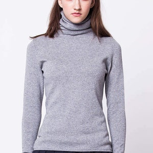 Grey cashmere womens turtleneck sweater, Cashmere sweater, Cashmere turtleneck, Grey turtleneck, Cashmere Pullover, Grey sweater KATE image 2