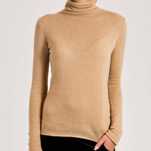 Black cashmere turtle neck, 100% cashmere sweater, Turtleneck sweater, Cashmere sweater, Wool roll neck women, Cashmere pullover, image 8