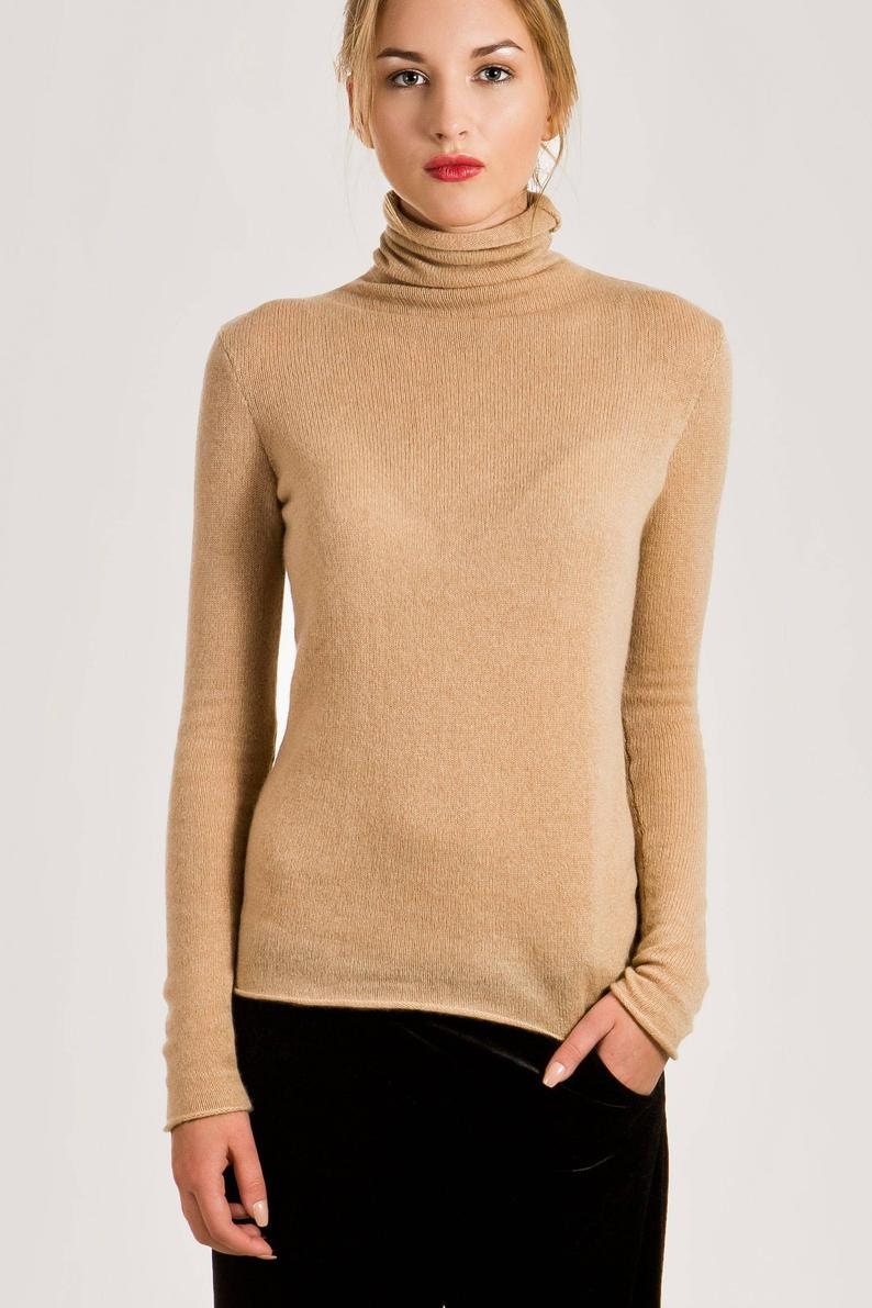 Black cashmere turtle neck, 100% cashmere sweater, Turtleneck sweater, Cashmere sweater, Wool roll neck women, Cashmere pullover, image 8