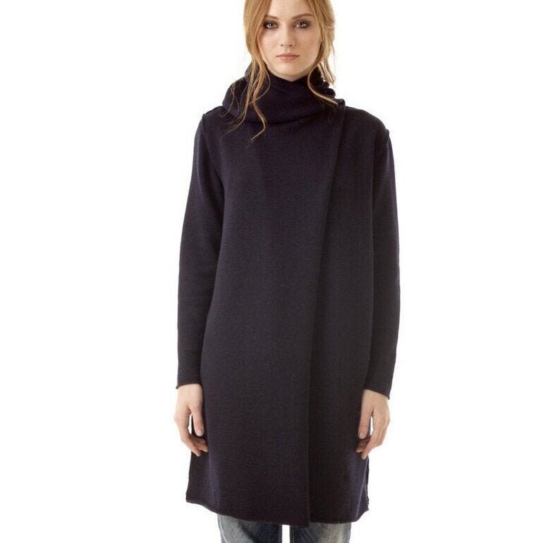 Lange ärmellose Strickjacke Damen - Offene Tunika Weste Für Winter Outfits In Olive