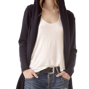 Wool open front cardigan with hood Odette