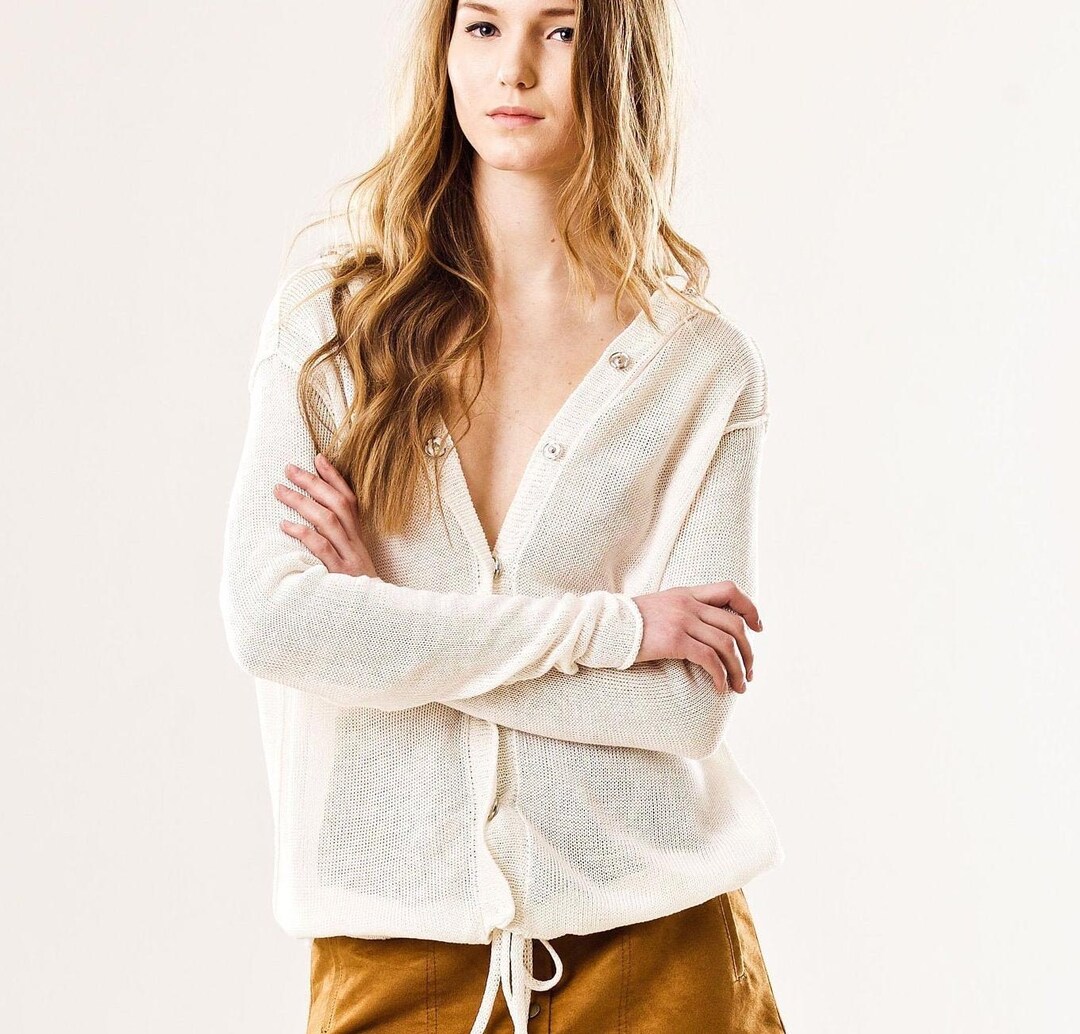 Slim Fit Witte Coltrui Niet Doorschijnend BOSS Musso Slim Fit Trui