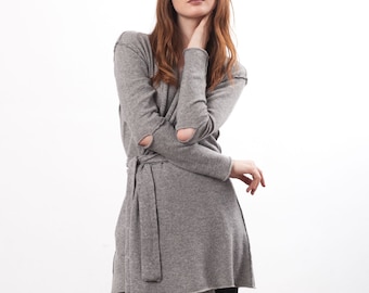 Long open front sweater, Cashmere cardigan, Soft knit women’s wool wrap, Premium cozy layer for fall, Handmade knitwear, Elegant knit