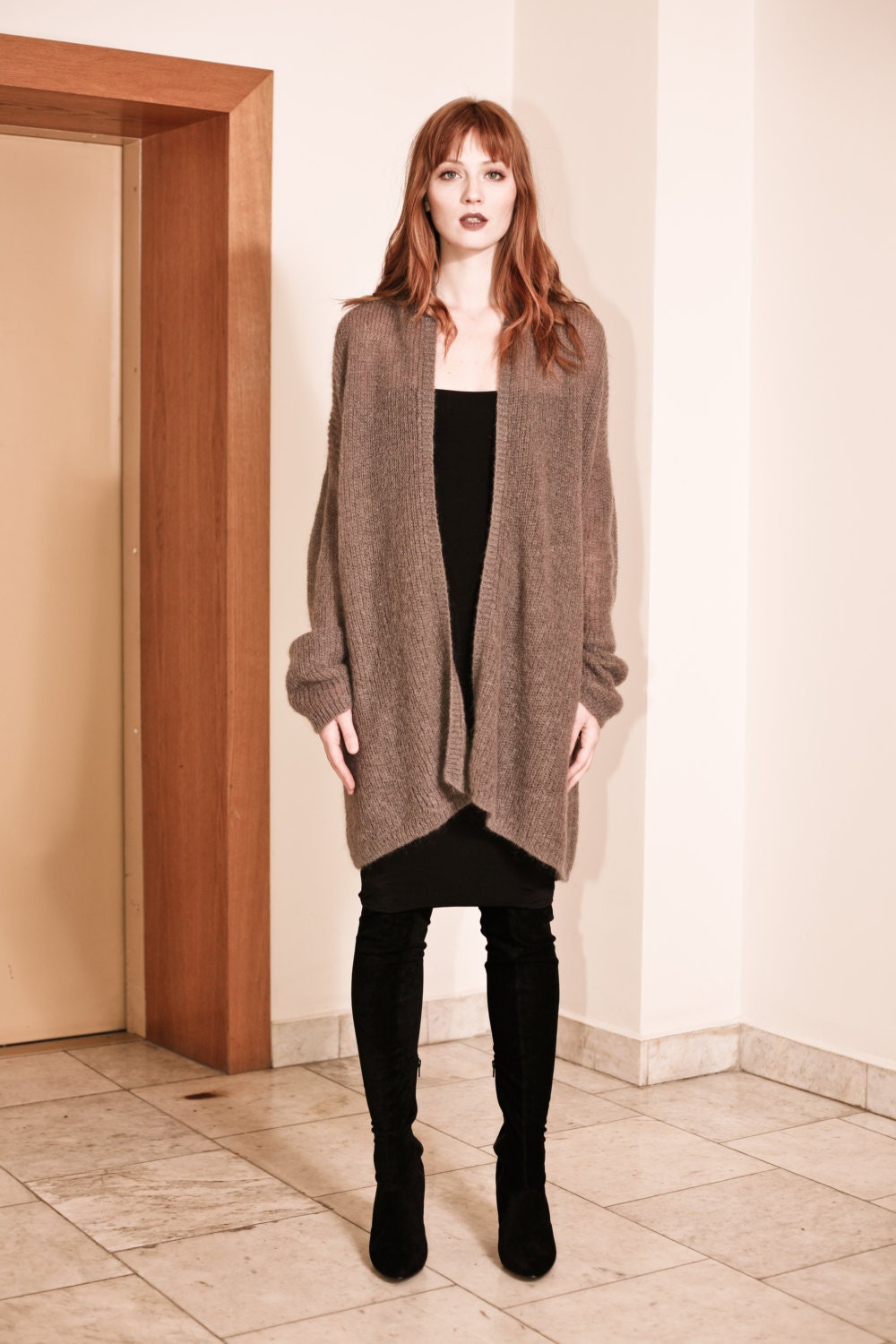 Graphic Mohair Long Cardigan - Ready-to-Wear 1AAGNC