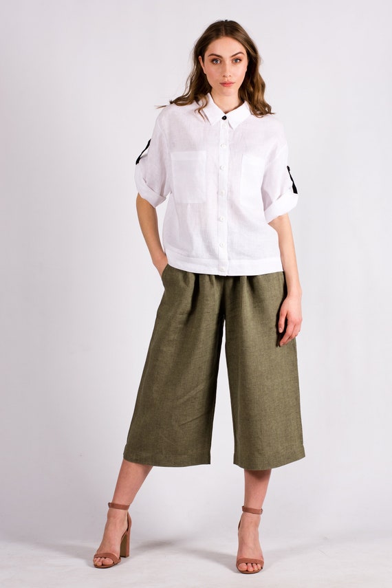 white linen tops for ladies