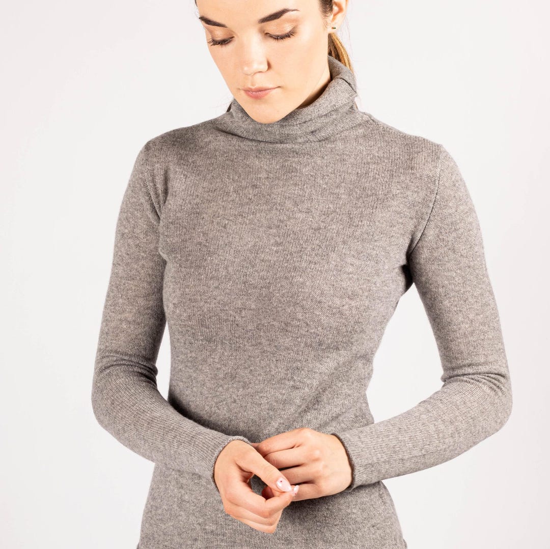 Rollkragenpullover Grauer Dicker Pullover Graue Rollkragenpullover