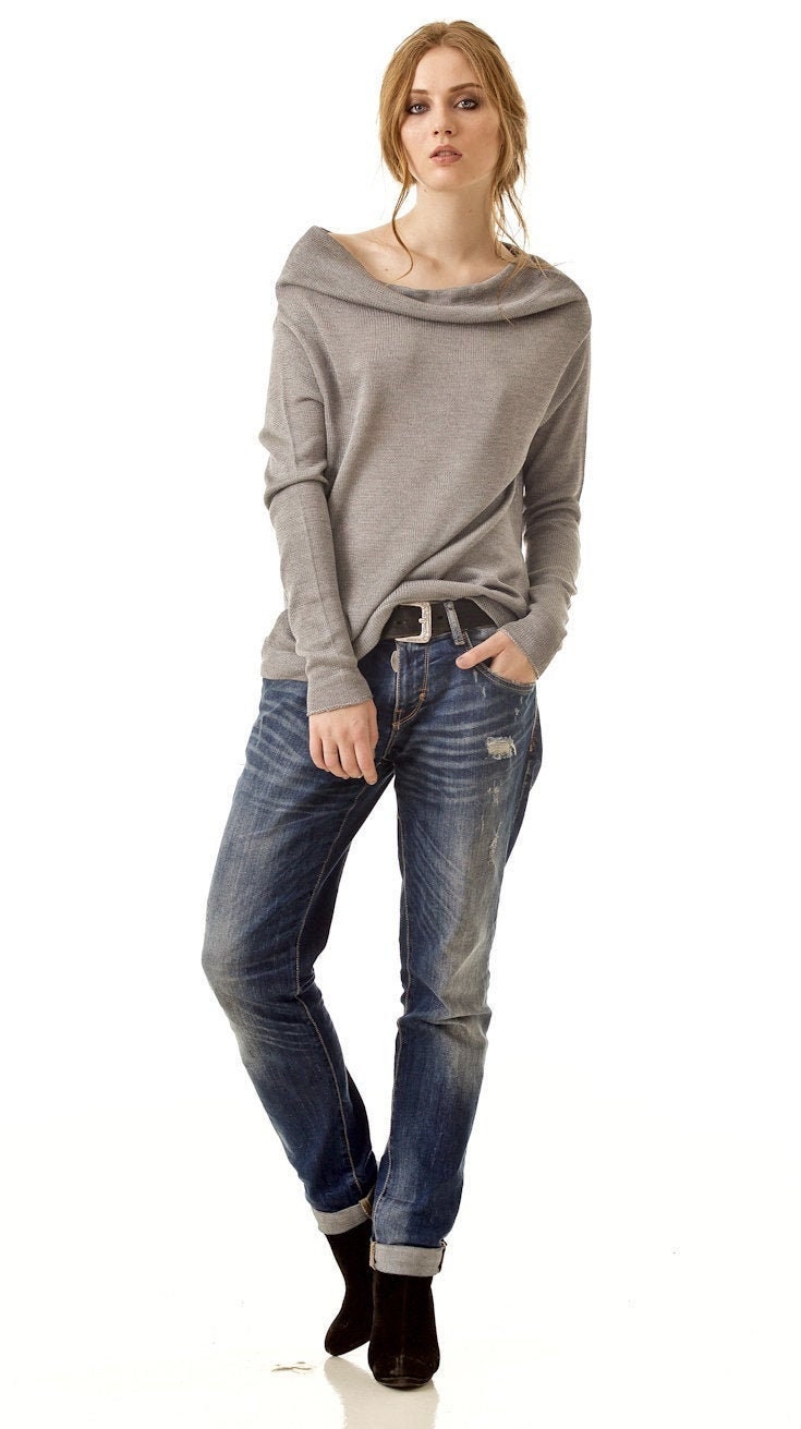 Off the shoulder cashmere jumper sale