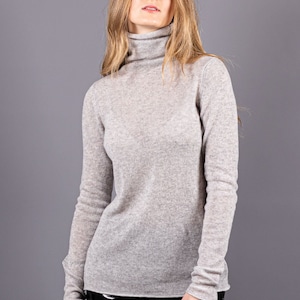 Black cashmere turtle neck, 100% cashmere sweater, Turtleneck sweater, Cashmere sweater, Wool roll neck women, Cashmere pullover, image 10