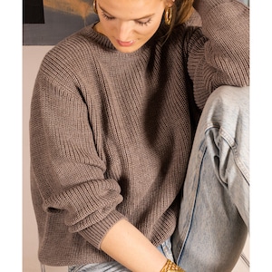 Chunky Merino Wool Knit Sweater: Oversized Black Pullover