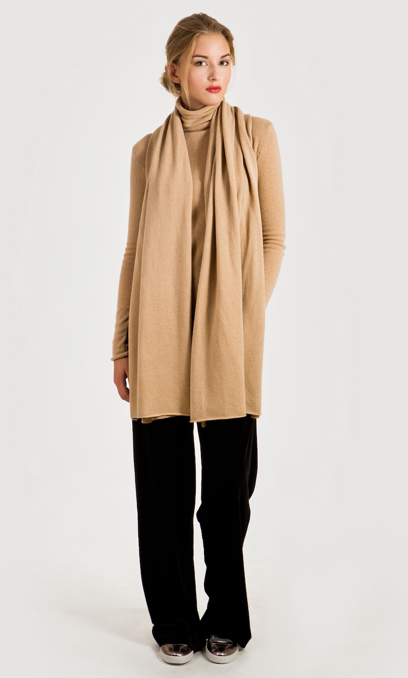 CASHMERE Scarf Cashmere TRAVEL WRAP Camel Cashmere Shawl Etsy