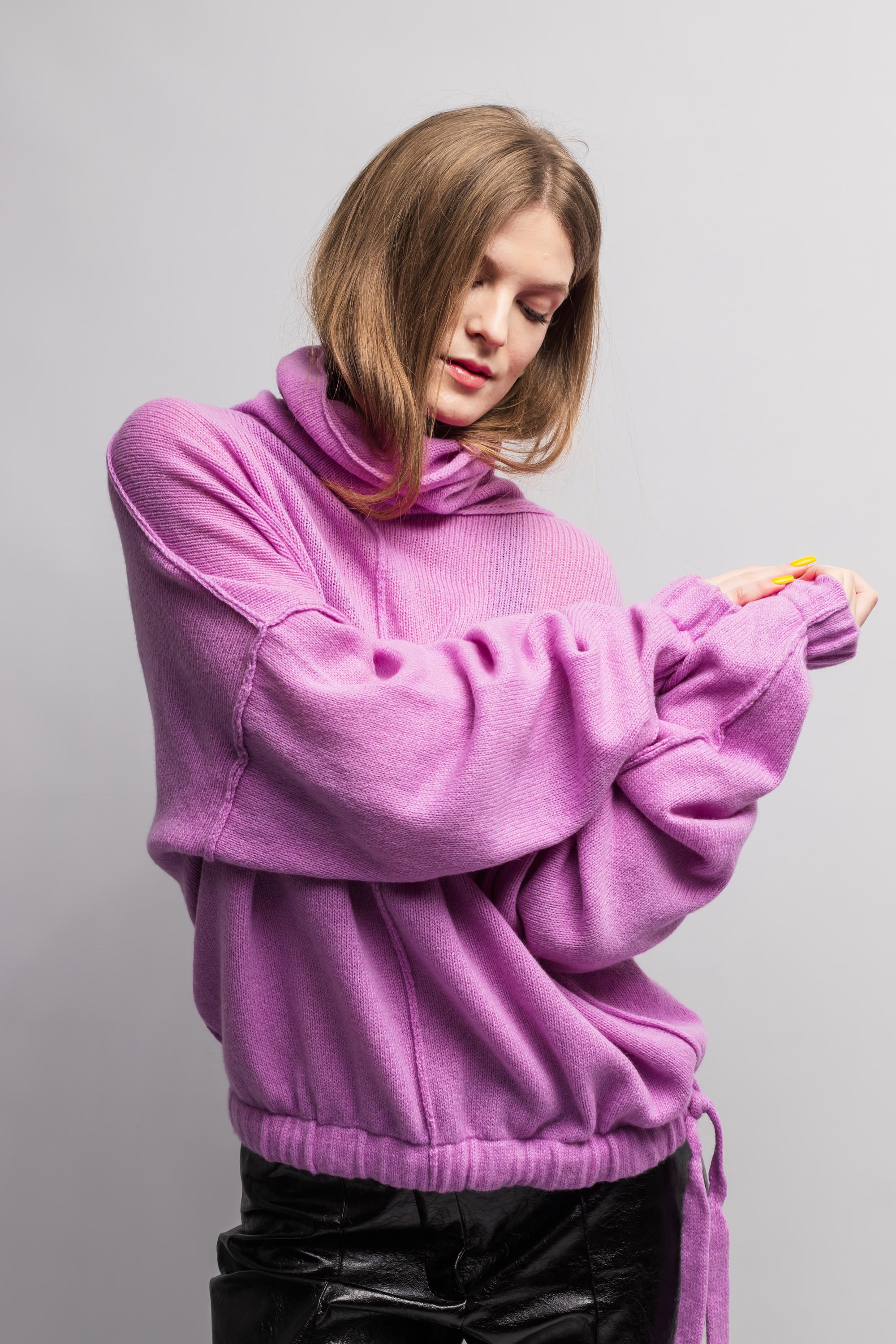 Womens Sweaters High Neck Sweater Turtleneck Lilac Oversized