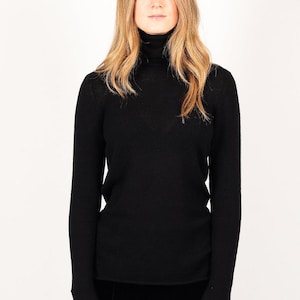 Black cashmere turtle neck, 100% cashmere sweater, Turtleneck sweater, Cashmere sweater, Wool roll neck women, Cashmere pullover, image 9