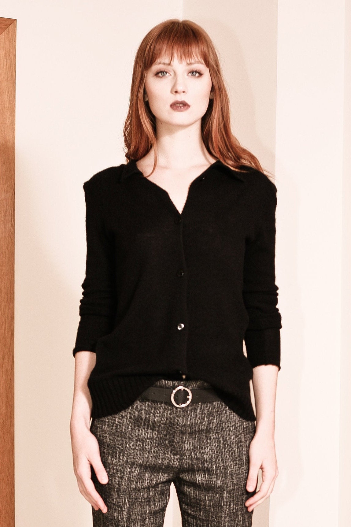 Cashmere cardigan black cardigan black cashmere sweater | Etsy