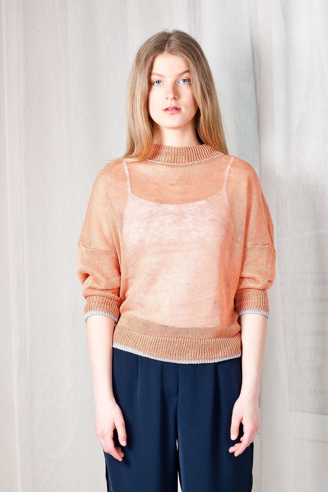 Linen Sweater Knit Linen Sweater Linen Pullover Linen Top - Etsy UK
