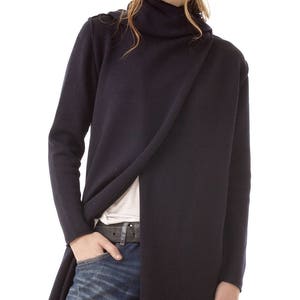 Wool womens cardigan with hood Odette