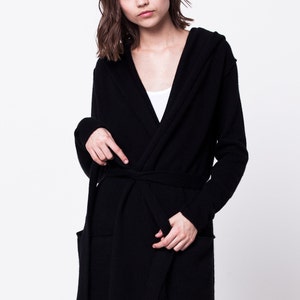 cashmere sweater woman, cashmere sweater, duster cardigan, kaschmirjacke, long hooded sweater, long sweater cardigan, sweater coat for woman image 4