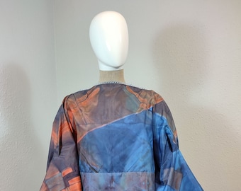 COCO-blouse made of natural unused handpainted japanese vintage silk