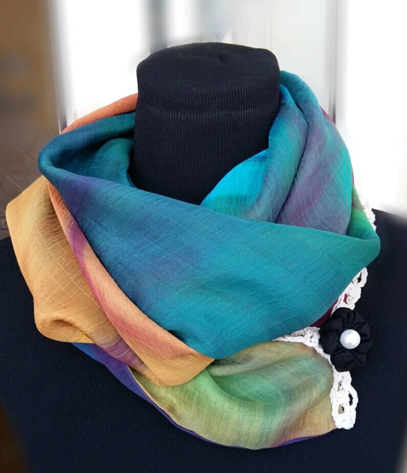 Insideout and Upsidedown Jacket Scarf in Natural Silk Etsy