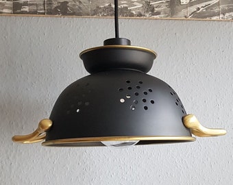 Hanging lamp Sieve XIII - black / copper