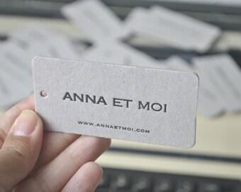 letterpress tags custom hang thank corners rounded punching cutting hole die