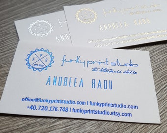 200 Gold foil / rose gold foil / silver foil / copper foil / blue foil / red foil business cards. Hot foil cards, hot foil calling cards