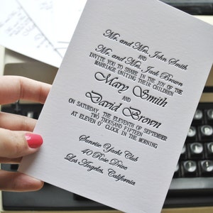 Custom letterpress wedding invitations letterpress RSVP cards, letterpress save the date cards image 2