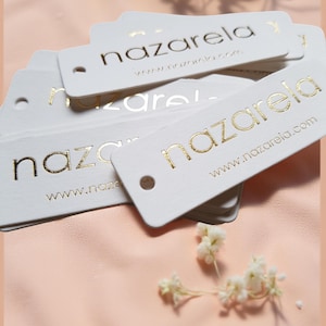 Custom Hot Foil Tags: Elegant Personalized Luxury Cardstock, set of 200