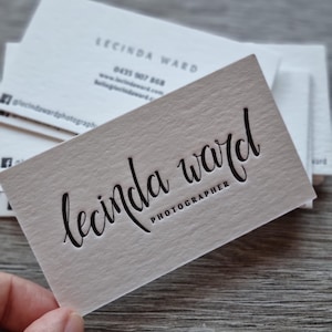 200 personalisierte Visitenkarten im Letterpress-Design. Letterpress-Visitenkarten.