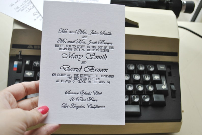 Custom letterpress wedding invitations letterpress RSVP cards, letterpress save the date cards image 5