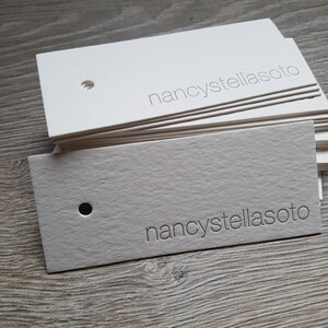300 Custom letterpress large hang tags hole punching, die cutting letterpress tags custom ink color image 4
