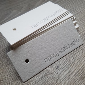 300 Custom letterpress large hang tags hole punching, die cutting letterpress tags custom ink color image 2