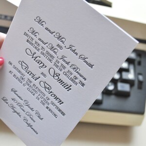 Custom letterpress wedding invitations letterpress RSVP cards, letterpress save the date cards image 4