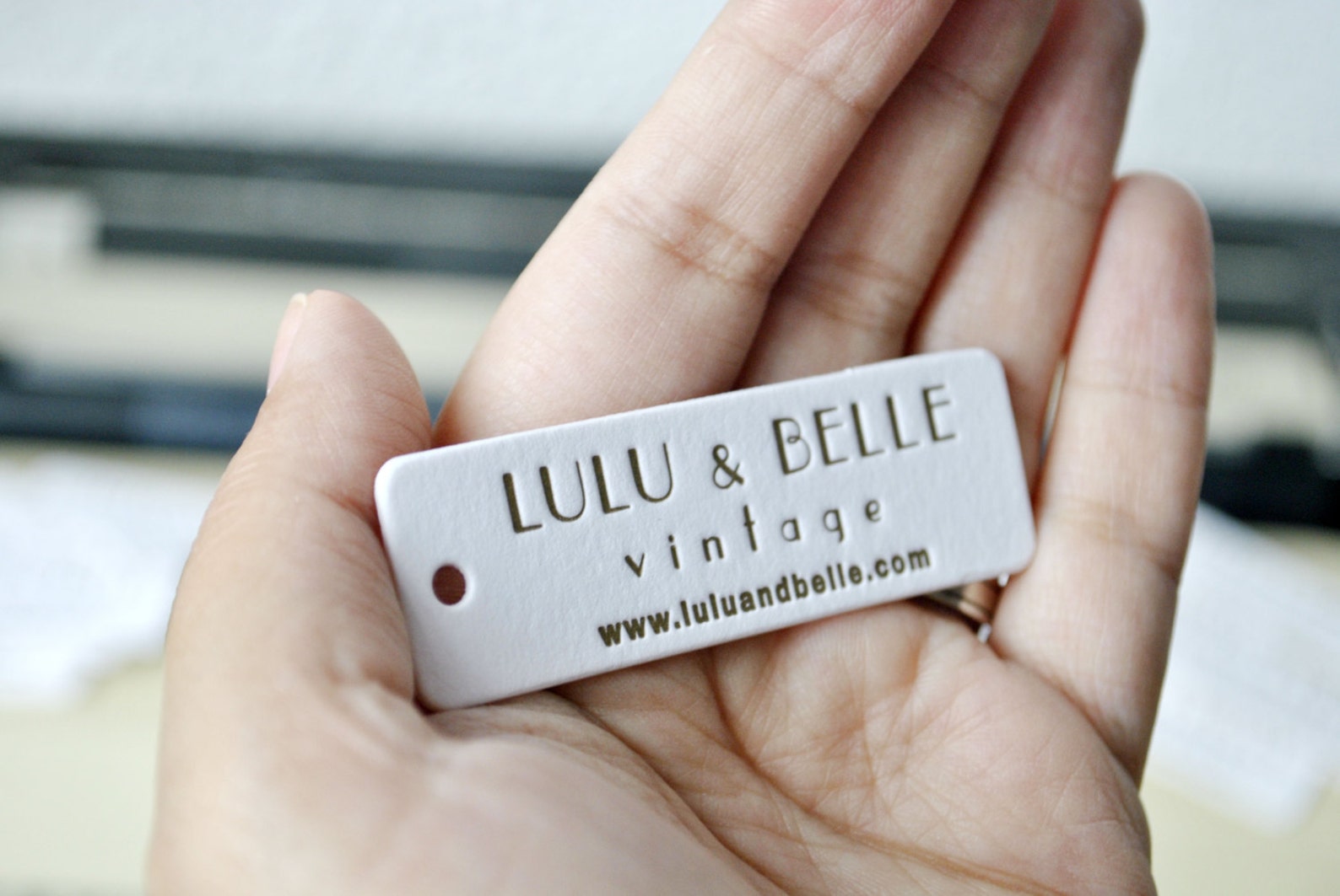 200 Custom Letterpress Hang Tags, Letterpress Thank You Tags, Gift Tag