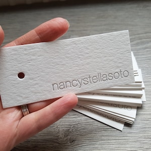 300 Custom letterpress large hang tags hole punching, die cutting letterpress tags custom ink color image 3