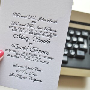 Custom letterpress wedding invitations letterpress RSVP cards, letterpress save the date cards image 3