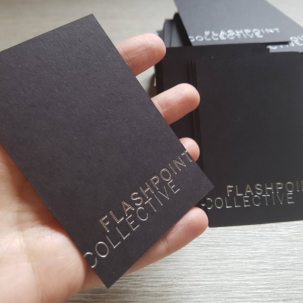 200 Custom hot foil business cards, black card stock. Gold foil, rose gold foil, silver foil, copper foil business cards, calling cards