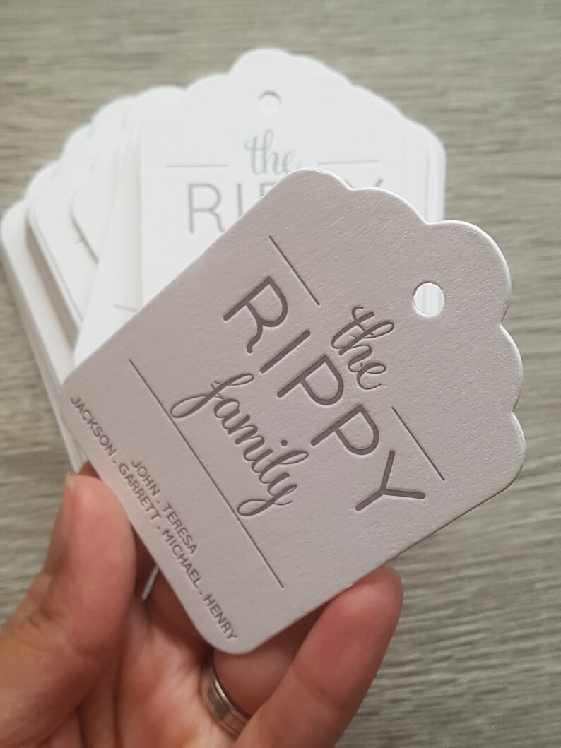 letterpress hang tags