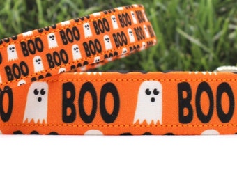 DOG CAT BANDANA Sz XS-L Over Collar SILLY GHOSTS GLOW IN DARK Halloween Boo! 