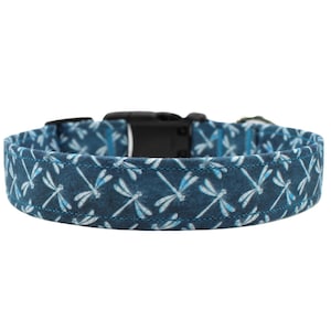 Handmade Dragonfly Dog Collar: Spring Cotton Fabric