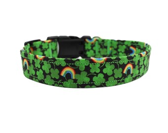 St. Patrick's Day Rainbow Dog Collar, Adjustable Dog Collar