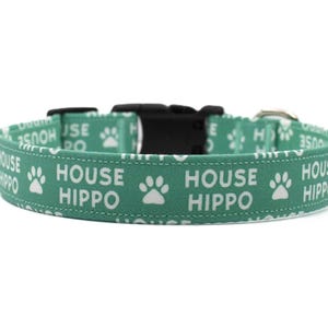 Hippo Dog Collar | Hippo Collars | Greenish Dog Collar | Girl Dog Collar | Boy Dog Collar | Adjustable Dog Collar